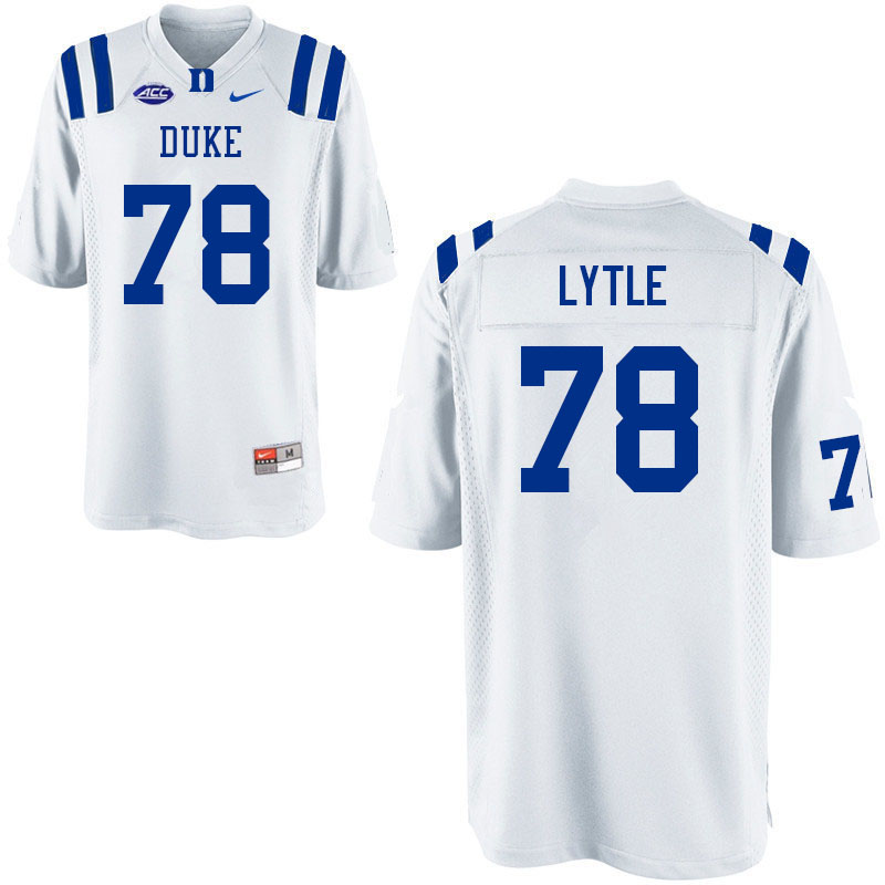 Men #78 Chance Lytle Duke Blue Devils College Football Jerseys Sale-White
